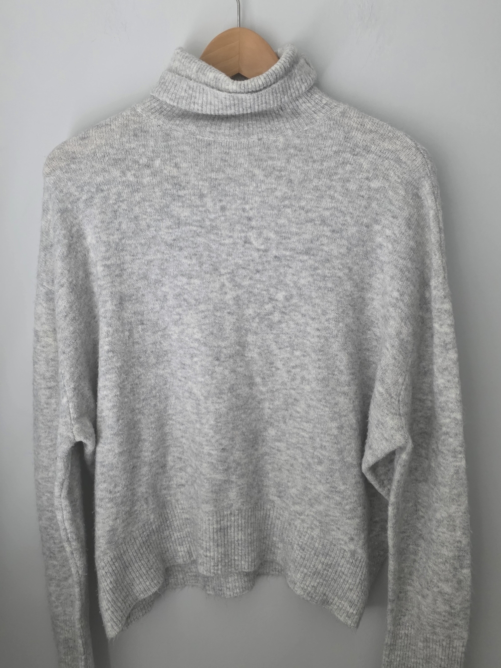 Lulus Gray Turtleneck Sweater Women’s M Oversized Cozy Knit Pullover